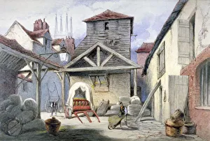 Barrow Prints: Courtyard of the Rose Inn, Farringdon Street, City of London, 1838