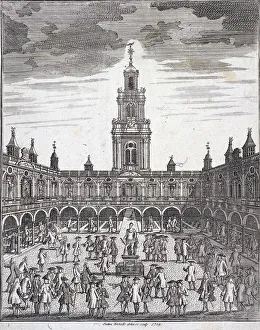Nicholls Prints: Courtyard of the Royal Exchange (2nd) London, 1729. Artist: Sutton Nicholls