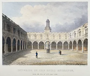 Bigot Prints: Courtyard of the Royal Exchange, City of London, 1838. Artist