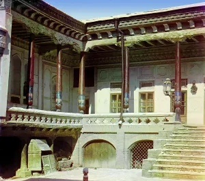 Central Asian Prints: In the courtyard of a Sart home