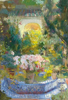 Country Estate Prints: The Courtyard of the Sorolla House. Artist: Sorolla y Bastida, Joaquin (1863-1923)
