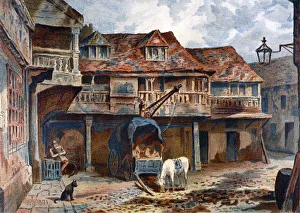 Courtyard Prints: Courtyard of the Tabard Inn, Borough High Street, Southwark, London, 1871. Artist