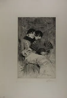 Cousin Prints: The Cousins, 1883. Creator: Anders Leonard Zorn