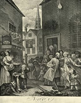 Londoner Gallery: Covent Garden at Mid-Day, 1738, (1925). Creator: William Hogarth