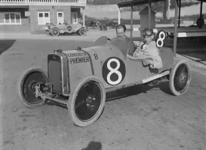 Junior Car Club Prints: Coventry-Premier of AJ Dixon, JCC 200 Mile Race, Brooklands, 1921. Artist: Bill Brunell