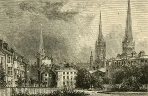 Christchurch Gallery: Coventry - The Spires of Trinity, St. Michaels, and Christ Church, 1898. Creator: Unknown