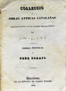Spain Catalonia Barcelone Prints: Cover of the book Poetic Works (Book first of loves) by Pere Serafi, printed