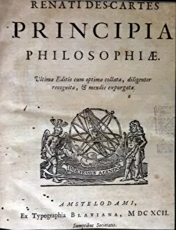 Library Of The University Gallery: Cover of the book Principia Philosophiae by Descartes, 1692 edition