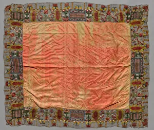 Needle Lace Prints: Cover with Border of Abstract Floral Motifs, 18th century. Creator: Unknown