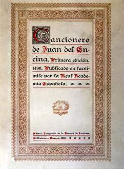 Library Of The University Gallery: Cover Cancionero (Song book) by Juan de la Encina, facsimile reproduction, 1928