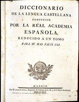 Joaquin Collection: Cover of the Dictionary of the Spanish language, composed by the Royal Spanish Academy