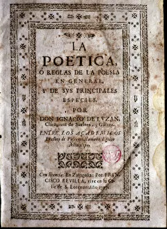 Edition Gallery: Cover of the first edition of La poetica (The Poetics) by Ignacio de Luzan