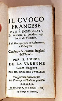 Longhi Prints: Cover of Il cuoco Francese, printed in Bologna, Il. Longhi, 1693