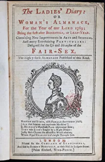 1789 Prints: Cover of The Ladies Diary or the Womans Almanack, London, 1789