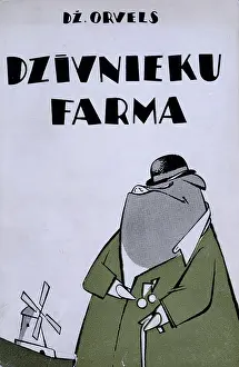 Latvia Prints: Cover of a Latvian translation of George Orwell's 'Animal Farm', 1954