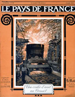 Heavy Industry Prints: The front cover of Le Pays de France, 5 August 1915