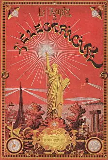 Electricity Prints: Cover 'Le regne de l'electricite' by Gaston Bonnefont, 1895