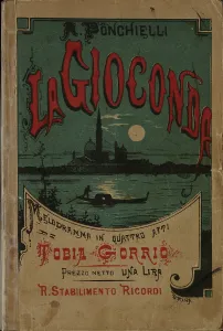 Cover of the libretto for the opera La Gioconda by Amilcare Ponchielli, 1876. Creator: Anonymous