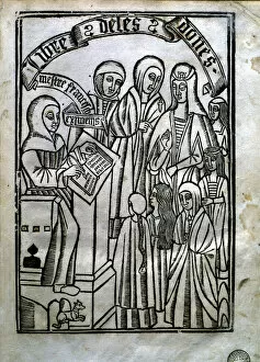 Cover of Llibre de les dones (Book of the women) where the Franciscan Eiximenis
