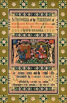 The cover of A Memorial of the Marriage of HRH Albert Edward Prince of Wales, 1863. Artist: Robert Dudley The cover of A Memorial of the Marriage of HRH Albert Edward Prince of Wales, 1863. Artist: Robert Dudley