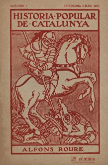 Bookshop Prints: Cover of n. 1 illustrated book of May 3, 1919 of the Historia Popular de Catalunya