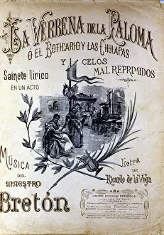 Breton Gallery: Cover of the operetta La Verbena de la Paloma, 1893, Tomas Breton composers work