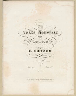 Chopin Gallery: Cover page of first edition of the Grande Valse Nouvelle in A-flat Major, Op. 42, 1840