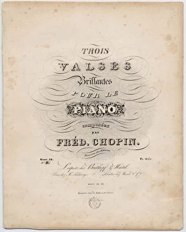 Chopin Gallery: Cover page of the first German edition of the Trois Valses Brillantes, Breitkopf & Hartel, 1838