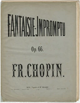 Chopin Gallery: Cover page of the German edition of the Fantaisie-Impromptu, Op. 66, ca 1856