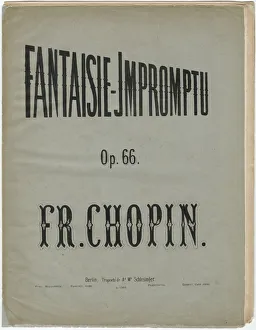Chopin Gallery: Cover page of the German edition of the Fantaisie-Impromptu, Op. 66, ca 1856