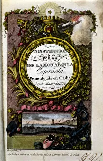 Images Dated 28th January 2013: Cover of the Political constitution of the Spanish Monarchy promoted in Cadiz in 1812
