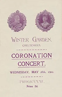 Alexandra Princess Of Denmark Collection: Cover of programme for a Coronation Concert at the Winter Garden, Cheltenham, 1902