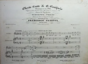 Giuseppe 1813 1901 Prints: Cover of the score of the opera Oberto conte di San Bonifacio by Giuseppe Verdi, 1850