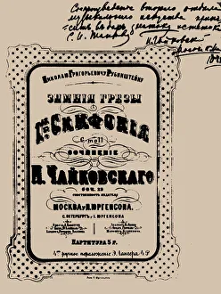 Cover of the score of the Symphony No. 1 in G minor, Winter Daydreams, Op. 13 by Pyotr Tchaikovsky Cover of the score of the Symphony No. 1 in G minor, Winter Daydreams, Op. 13 by Pyotr Tchaikovsky