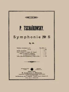 Cover of the score of the Symphony No. 5 in E minor, Op. 64 by Pyotr Tchaikovsky, 1888