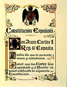 Images Dated 5th April 2014: Cover of the Spanish Constitution of 1978