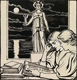 Front Cover Prints: Cover suggestion for the Ateneum magazine, 1898. Creator: Albert Edelfelt
