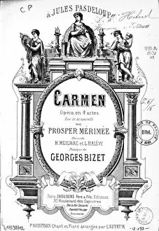 Villa Medicis Gallery: Cover of the vocal score of opera Carmen by Georges Bizet, 1875