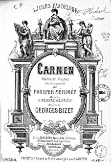 Cover of the vocal score of opera Carmen by Georges Bizet, 1875
