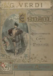 Verdi Prints: Cover of the vocal score of opera Ernani by Giuseppe Verdi. Creator: Anonymous