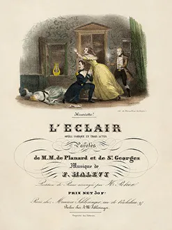 1836 Prints: Cover of the vocal score of opera L'éclair by Fromental Halévy