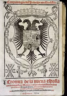 Library Of The University Gallery: Cover of the work Cronica de la Nueva Espana (Chronicle of New Spain)