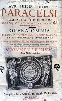 Library Of The University Gallery: Cover of the work Opera Omnia by Paracelsus, edition of 1658