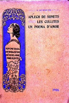 Cover of the works Aplech of sonets, Les Cullites, Un poema d'amor, work and drawing Cover of the works Aplech of sonets, Les Cullites, Un poema d'amor, work and drawing