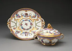 Sevres Prints: Covered Bowl and Stand (Ecuelle), Sevres, 1779
