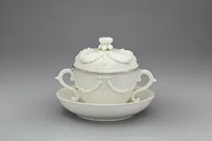 Covered Bowl and Stand, Mennecy, c. 1750. Creator: Mennecy Porcelain Factory