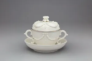 Clear Prints: Covered Bowl and Stand, Mennecy, c. 1750. Creator: Mennecy Porcelain Factory