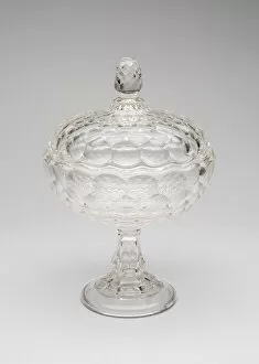 Pressed Glass Collection: Covered Compote, c. 1850. Creator: Pittsburgh Glass Company