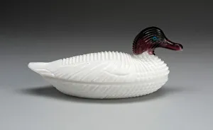 Boston And Sandwich Glass Co Collection: Covered Dish, 1887. Creators: Atterbury Glass Co. Boston and Sandwich Glass Company