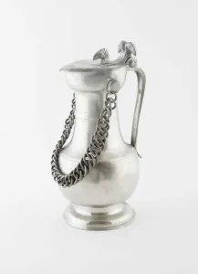 Flagon Prints: Covered Flagon with Chain, Wallis, c. 1845. Creator: Giovanni del Barba